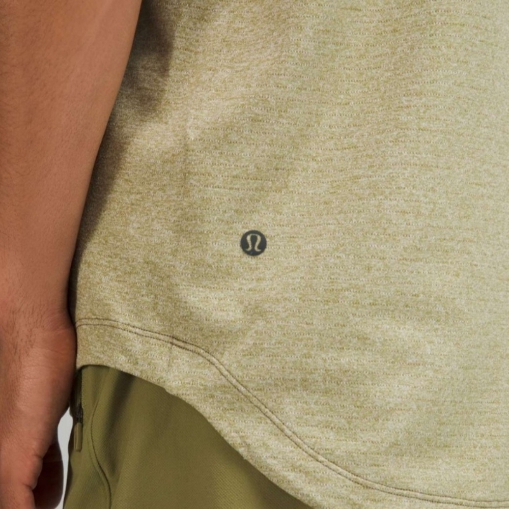 Lululemon Mens Drysense Training Tee Medium Heathered Bronze Green Medium - Picture 2 of 15